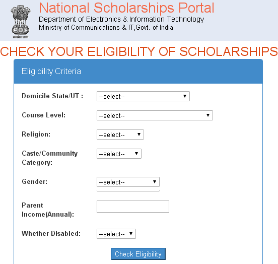 Eligibility of Scholarship
